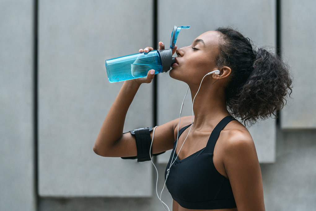 woman drinking water