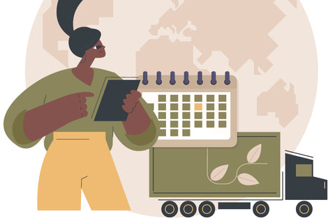 image of someone scheduling on a calendar